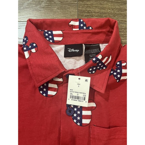 Disney Men's Red Mickey Mouse Americana Pajama Romper Mens small pajamas 1222 - Picture 5 of 11